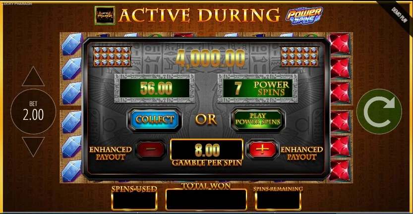 View Power Spins popup